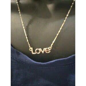Love Word Necklace silver tone